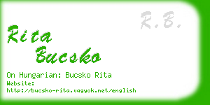 rita bucsko business card